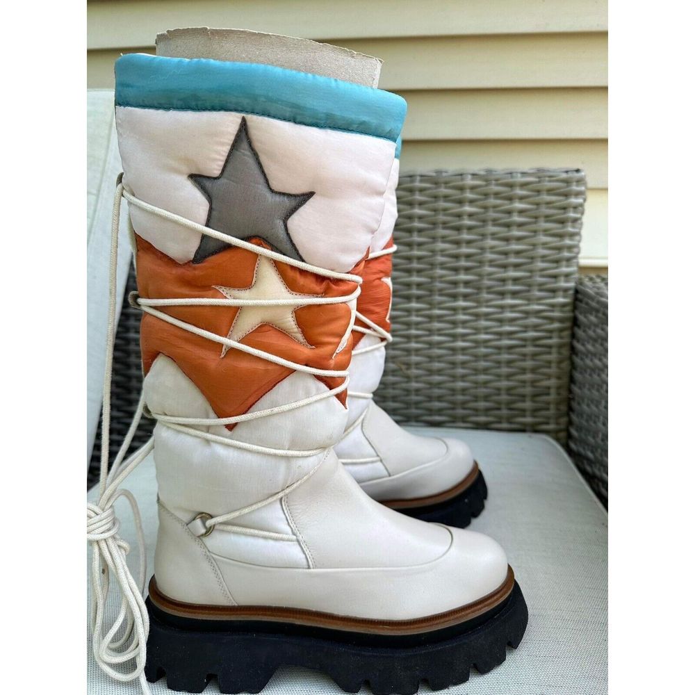 Free People Cream and Orange Star Boots - Picture 6 of 7